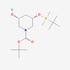 molecular formula C16H33NO4Si B13903178 tert-butyl (3S,5R)-3-[tert-butyl(dimethyl)silyl]oxy-5-hydroxy-piperidine-1-carboxylate 