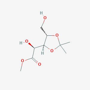molecular formula C9H16O6 B13903263 methyl (2S)-2-hydroxy-2-[(4S,5S)-5-(hydroxymethyl)-2,2-dimethyl-1,3-dioxolan-4-yl]acetate 