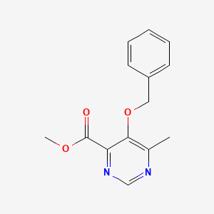 molecular formula C14H14N2O3 B13903288 Methyl 5-benzyloxy-6-methyl-pyrimidine-4-carboxylate 