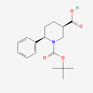 molecular formula C17H23NO4 B13903294 cis-1-Tert-butoxycarbonyl-6-phenyl-piperidine-3-carboxylic acid 
