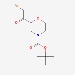 molecular formula C11H18BrNO4 B13903312 Tert-butyl 2-(2-bromoacetyl)morpholine-4-carboxylate 