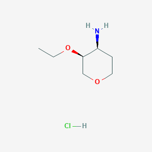 molecular formula C7H16ClNO2 B13903326 cis-3-Ethoxytetrahydropyran-4-amine;hydrochloride 