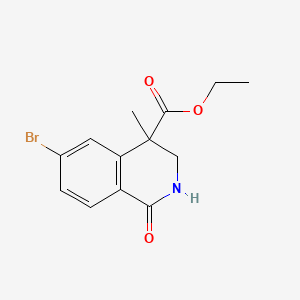 molecular formula C13H14BrNO3 B13903343 Ethyl 6-bromo-4-methyl-1-oxo-2,3-dihydroisoquinoline-4-carboxylate 