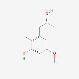 molecular formula C11H16O3 B13903346 3-[(2R)-2-hydroxypropyl]-5-methoxy-2-methylphenol 