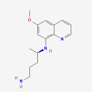 molecular formula C15H21N3O B13903358 Quinoline, 8-(4-amino-1-methylbutylamino)-6-methoxy-, d- CAS No. 57152-56-4