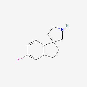 molecular formula C12H14FN B13903466 5-Fluoro-2,3-dihydrospiro[indene-1,3'-pyrrolidine] 