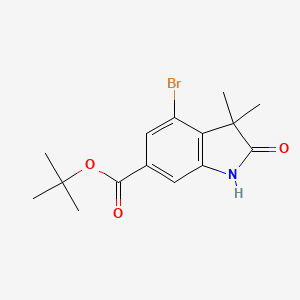 molecular formula C15H18BrNO3 B13903490 Tert-butyl 4-bromo-3,3-dimethyl-2-oxo-indoline-6-carboxylate 