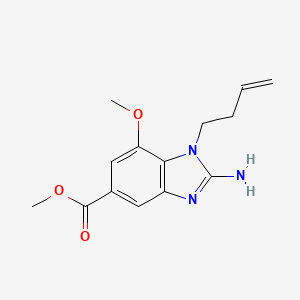 molecular formula C14H17N3O3 B13903499 Methyl 2-amino-1-but-3-enyl-7-methoxybenzimidazole-5-carboxylate 