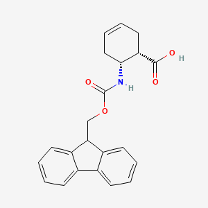 molecular formula C22H21NO4 B1390353 N-Fmoc-(+/-)-cis-6-aminocyclo-hex-3-ene-1-carboxylic acid CAS No. 1084909-67-0