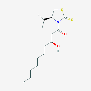 molecular formula C16H29NO2S2 B13903556 (3S)-3-hydroxy-1-[(4S)-4-propan-2-yl-2-sulfanylidene-1,3-thiazolidin-3-yl]decan-1-one 