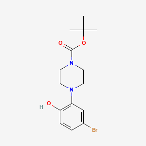 molecular formula C15H21BrN2O3 B1390363 Tert-butyl 4-(5-bromo-2-hydroxyphenyl)piperazine-1-carboxylate CAS No. 1171917-91-1
