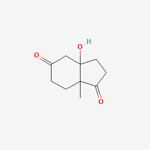 molecular formula C10H14O3 B13903636 1H-Indene-1,5(4H)-dione, hexahydro-3a-hydroxy-7a-methyl- CAS No. 55790-72-2