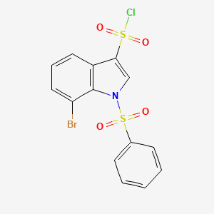 molecular formula C14H9BrClNO4S2 B1390364 7-Bromo-1-phenylsulfonyl-3-chlorosulfonylindol CAS No. 1171917-43-3