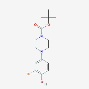 molecular formula C15H21BrN2O3 B1390365 Tert-butyl 4-(3-bromo-4-hydroxyphenyl)piperazine-1-carboxylate CAS No. 1171917-94-4