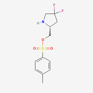molecular formula C12H15F2NO3S B13903667 (R)-(4,4-Difluoro-pyrrolidin-2-yl)-methanol tosylate 
