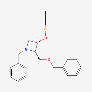 molecular formula C24H35NO2Si B13903684 [cis-1-Benzyl-2-(benzyloxymethyl)azetidin-3-YL]oxy-tert-butyl-dimethyl-silane 