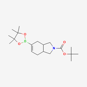 molecular formula C19H32BNO4 B13903709 tert-Butyl 5-(4,4,5,5-tetramethyl-1,3,2-dioxaborolan-2-yl)-1,3,3a,4,7,7a-hexahydro-2H-isoindole-2-carboxylate 