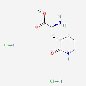 molecular formula C9H18Cl2N2O3 B13903776 Methyl (S)-2-amino-3-((S)-2-oxopiperidin-3-yl)propanoate dihydrochloride 