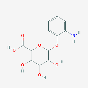 molecular formula C12H15NO7 B13903793 6-(2-Aminophenoxy)-3,4,5-trihydroxy-tetrahydropyran-2-carboxylic acid CAS No. 17656-87-0