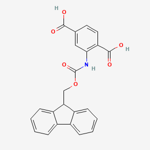 molecular formula C23H17NO6 B1390390 Fmoc-2-aminobenzene-1,4-dicarboxylic acid CAS No. 1185298-22-9