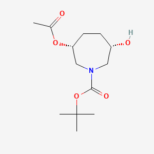 molecular formula C13H23NO5 B13903936 Tert-butyl cis-3-acetoxy-6-hydroxy-azepane-1-carboxylate 