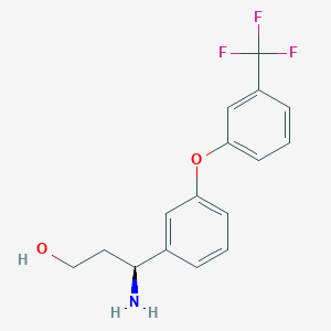 molecular formula C16H16F3NO2 B13904022 (3S)-3-amino-3-[3-[3-(trifluoromethyl)phenoxy]phenyl]propan-1-ol 