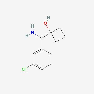 molecular formula C11H14ClNO B13904023 1-(Amino(3-chlorophenyl)methyl)cyclobutanol 