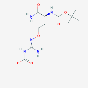 molecular formula C15H29N5O6 B13904046 tert-butyl N-[(2S)-1-amino-4-[[amino-[(2-methylpropan-2-yl)oxycarbonylamino]methylidene]amino]oxy-1-oxobutan-2-yl]carbamate 