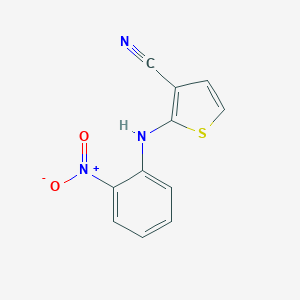 molecular formula C11H7N3O2S B139041 2-[(2-Nitrophenyl)amino]-3-cyanothiophene CAS No. 186792-85-8