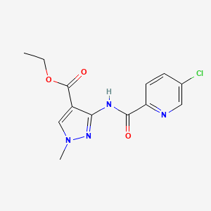 molecular formula C13H13ClN4O3 B13904135 Ethyl 3-{[(5-chloropyridin-2-yl)carbonyl]amino}-1-methyl-1H-pyrazole-4-carboxylate 