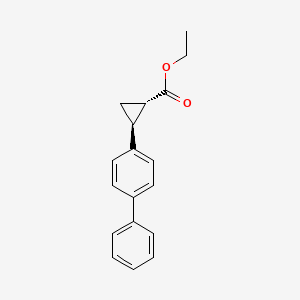 molecular formula C18H18O2 B13904145 Ethyl (1S,2S)-2-(4-Biphenylyl)cyclopropanecarboxylate 