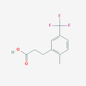 molecular formula C11H11F3O2 B1390433 3-[2-Methyl-5-(trifluoromethyl)phenyl]propionic acid CAS No. 1017778-12-9