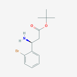 molecular formula C13H18BrNO2 B13904376 tert-butyl (3S)-3-amino-3-(2-bromophenyl)propanoate 