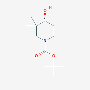 molecular formula C12H23NO3 B13904378 tert-Butyl (4R)-4-Hydroxy-3,3-dimethylpiperidine-1-carboxylate 