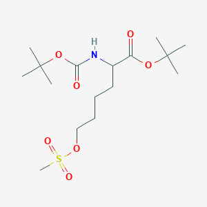 molecular formula C16H31NO7S B1390439 tert-Butyl 2-((tert-butoxycarbonyl)amino)-6-((methylsulfonyl)oxy)hexanoate CAS No. 878905-11-4