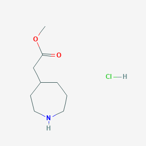 molecular formula C9H18ClNO2 B13904395 Methyl 2-(azepan-4-yl)acetate hydrochloride 