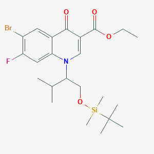 molecular formula C23H33BrFNO4Si B13904398 Ethyl 6-bromo-1-[1-[tert-butyl(dimethyl)silyl]oxy-3-methylbutan-2-yl]-7-fluoro-4-oxoquinoline-3-carboxylate 