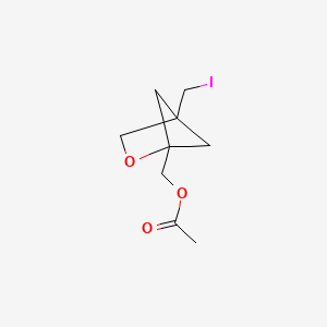 molecular formula C9H13IO3 B13904413 [4-(Iodomethyl)-2-oxabicyclo[2.1.1]hexan-1-yl]methyl acetate 