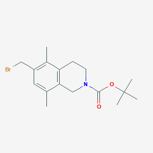 molecular formula C17H24BrNO2 B13904457 tert-butyl 6-(bromomethyl)-5,8-dimethyl-3,4-dihydro-1H-isoquinoline-2-carboxylate 