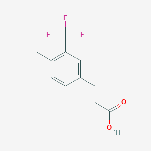 molecular formula C11H11F3O2 B1390446 3-[4-Methyl-3-(trifluoromethyl)phenyl]propionic acid CAS No. 1017778-20-9