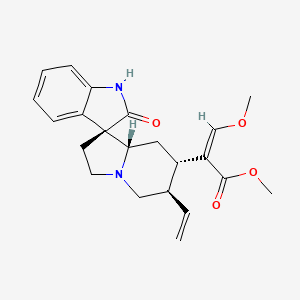 molecular formula C22H26N2O4 B13904484 methyl (Z)-2-[(3S,6'R,7'S,8'aS)-6'-ethenyl-2-oxospiro[1H-indole-3,1'-3,5,6,7,8,8a-hexahydro-2H-indolizine]-7'-yl]-3-methoxyprop-2-enoate 