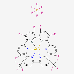 molecular formula C34H16F18IrN4P B13904488 [5,5'-Bis-trifluoromethyl]bis[3,5-difluoro-2-(5-fluoro-2-pyridinyl)phenyl]iridium(III) hexafluorophosphate 