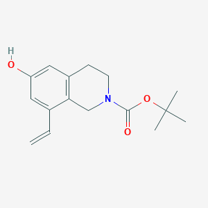 molecular formula C16H21NO3 B13904502 tert-butyl 8-ethenyl-6-hydroxy-3,4-dihydro-1H-isoquinoline-2-carboxylate 