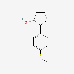 molecular formula C12H16OS B13904528 trans-2-(4-Methylthiophenyl)cyclopentanol 