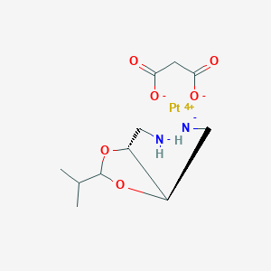 molecular formula C11H18N2O6Pt B13904557 cis-[(4R,5R)-4,5-bis(aminomethyl)-2-isopropyl-1,3-dioxolane](malonate)platinum(II) 
