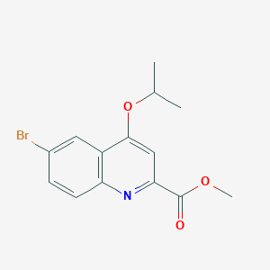 molecular formula C14H14BrNO3 B13904562 Methyl 6-bromo-4-isopropoxyquinoline-2-carboxylate 