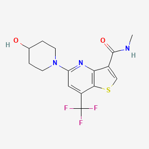 molecular formula C15H16F3N3O2S B13904585 5-(4-hydroxypiperidin-1-yl)-N-methyl-7-(trifluoromethyl)thieno[3,2-b]pyridine-3-carboxamide 