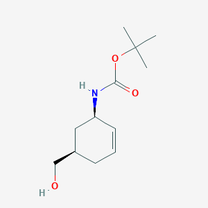 molecular formula C12H21NO3 B13904646 tert-butyl N-[(1R,5R)-5-(hydroxymethyl)cyclohex-2-en-1-yl]carbamate 