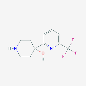 molecular formula C11H13F3N2O B13904741 4-(6-(Trifluoromethyl)pyridin-2-yl)piperidin-4-ol 