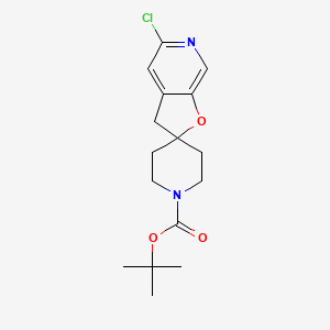 molecular formula C16H21ClN2O3 B13904790 tert-butyl 5-chlorospiro[3H-furo[2,3-c]pyridine-2,4'-piperidine]-1'-carboxylate 